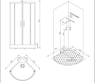 SSWW BU620 Душевая кабина 1200*1200*2180
