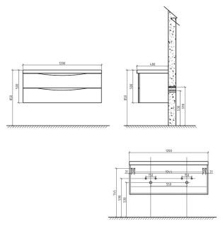 Тумба под раковину BelBagno подвесная 120x50см Bianco Lucido ETNA-1200-2C-SO-BL-P