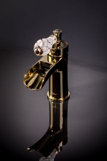 Смеситель  для раковины Boheme Vogue Crystal золото 211-CRST