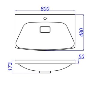 Раковина Aqwella Neringa Ner.08.04.D 80 x 48 см, цвет белый