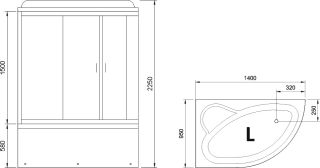 Душевой бокс Royal Bath ALP левый стекло прозрачное 140x95см RB140ALP-T-L