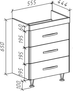 Тумба под раковину Bellezza Рокко 60см белый 00000010061