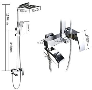Душевая стойка ALMAes Turia SDI-1808 чёрный матовый