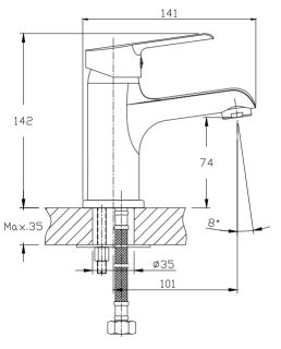 Смеситель для раковины Orange Prim M42-021cr