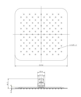 Верхний душ Omnires Ultra Slimline 25см хром WGU225CR