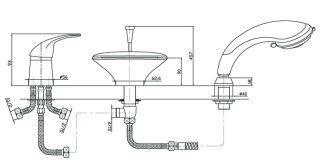 Смеситель для ванны/душа Orange Iris M41-333cr на борт ванны