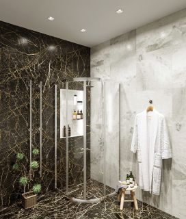 Душевой уголок Agger A01-100TCR/G без поддона 100х100, стекло прозрачное