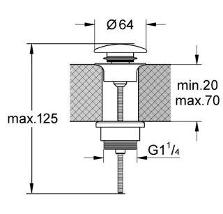 Донный клапан Kerasan Nolita 923389 click-clack Nocciola