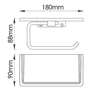 WasserKRAFT Держатель туалетной бумаги с полочкой  K-1525
