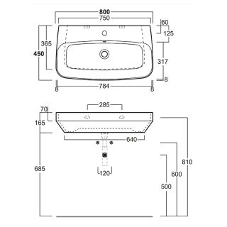 Раковина SIMAS Baden Baden BB12bi*1 белая 80 см