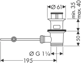 Донный клапан Hansgrohe 94139000 хром