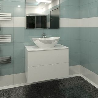 Тумба с раковиной Orange Otto Ot-75TuGLASS+G56 белый