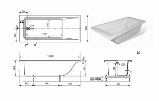 Ванна из литьевого мрамора Эстет Delta silk ФР-00014391 180x80см белый матовый