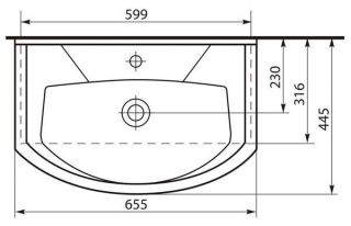 Мебельная раковина Rosa Элеганс 65см белый SD-00000590