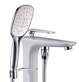 Напольный смеситель для ванны Timo Helmi хром/белый 4000/00-16Y-CR