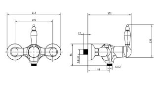 Смеситель для душа Boheme Murano 284-MR-W золото