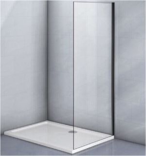 Боковая панель Veconi KP-12B, 700x1950, черный, прозрачное стекло