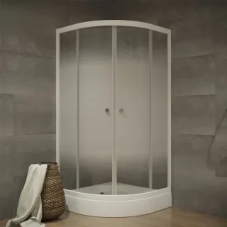 Душевой уголок Triton Лайт Щ0000061794 100x100 см профиль белый стекло с узором