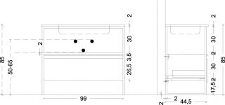 Ящик под консоль Armadi Art Loft 100см светлое дерево 894-100-L