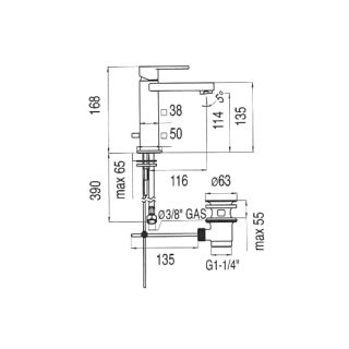 Смеситель NobiliLoop LP90118/1CR для раковины