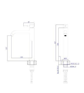 Смеситель для умывальника высокий RUSH Melos (SUS1101-12Grey)
