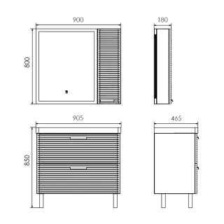Тумба с раковиной Comforty Танжер 00-00019535 90 см белый