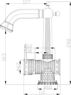 Смеситель для раковины ZORG Antic A 412U-BR