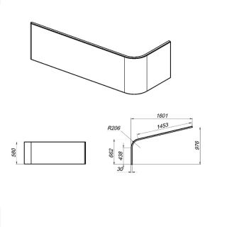Фронтальная панель для ванны AM.PM 160 W72A-160U100W-P2 Белая