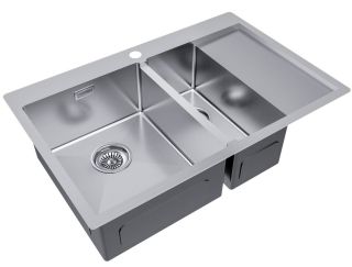 Мойка кухонная Paulmark Kroner PM227851-BSL левая брашированная нержавеющая сталь