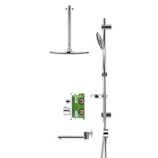 Душевой комплект Swedbe Platta 5561G1 с термостатом хром/серый