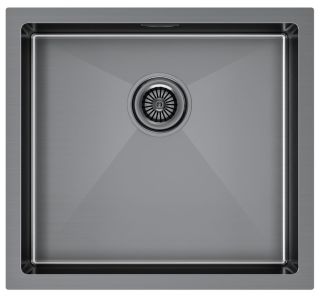 Мойка кухонная Paulmark Gerberg PM214844-GM воронёная сталь