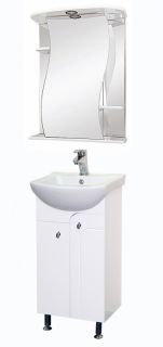 Зеркальный шкаф с подсветкой Misty Лиана 55см левый белый