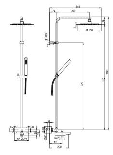 Душевая стойка Paini Cox 78CR687TH с термостатом хром