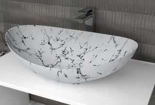 Раковина-чаша Stella Polar Орион 58см белый мрамор SP-00001054