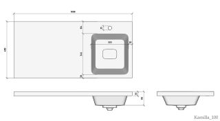 Раковина над стиральной машиной Madera Kamilla правая 100см белый 4627173210560