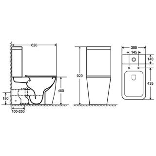 Унитаз CeramaLux 1288A с бачком и сиденьем Микролифт
