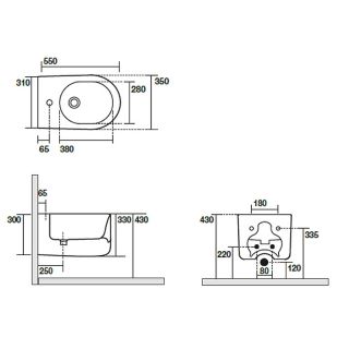 Биде подвесное Kerasan Nolita 532531*1 черное