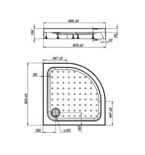 Душевой поддон Vincea VST-3AQ-9090 90x 90 см