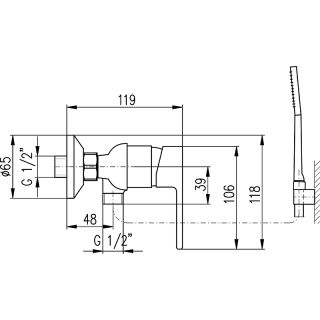 Смеситель для душа Rav Slezak Vltava VT481.5/1CB Белый глянец Хром