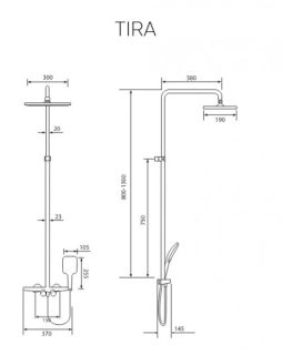Душевая стойка Milleau TIRA MLHA223PDD-GM хром
