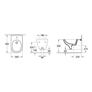 Биде Villeroy  Boch Subway 3.0 подвесное  CeramicPlus 447000R1 альпийский белый