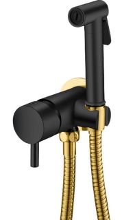 Гигиенический душ Boheme Uno 467-BG со смесителем чёрный/золото