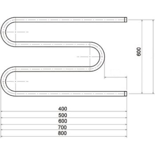 Водяной полотенцесушитель Тругор М1 с креплениями 60x50см хром М1/6050s