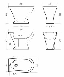 Биде Sanita Самарское белый
