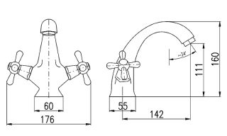 Смеситель для раковины Rav Slezak Morava retro MK128.5Z золото