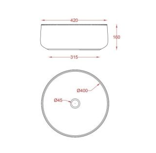 Раковина ArtCeram Cognac COL001 39 00 marrone cocoa 42 см