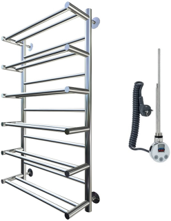 Электрический полотенцесушитель Тругор Вертикаль 1 П с полкой 100x50см хром Вертикаль1/элТЭН10050П