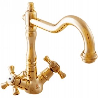 Смеситель для раковины Rav Slezak Morava retro MK321.5/8Z золото