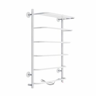 Полотенцесушитель электрический Indigo Hit LHE80-50WMR с полкой 80x50 см белый матовый