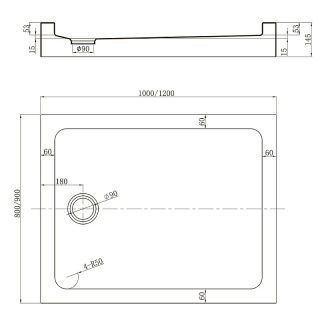 Душевой поддон прямоугольный Veconi Tezeo Acrylic TZ-54B, 1200x800x150, акрил, черный